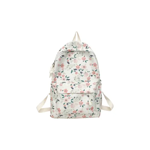 Single Warehouse Nylon Backpack Unisex Ecru/Green