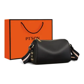 PT'SON Cow Leather Underarm Shoulder Bag, Crossbody Bag Regular Women's Black/White