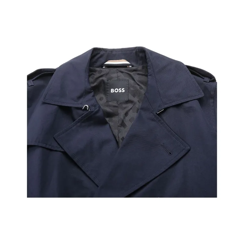 HUGO BOSS Trench Coat Men's Dark Blue-4