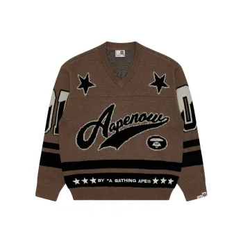Aape Intarsia knit V neck Jumper