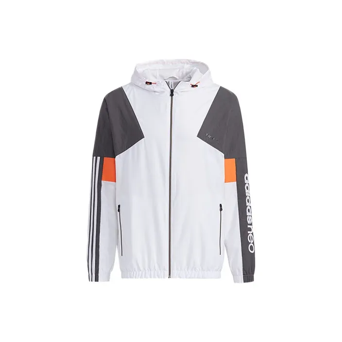 Adidas Neo Jacket Men's White Gray Multicolor-0