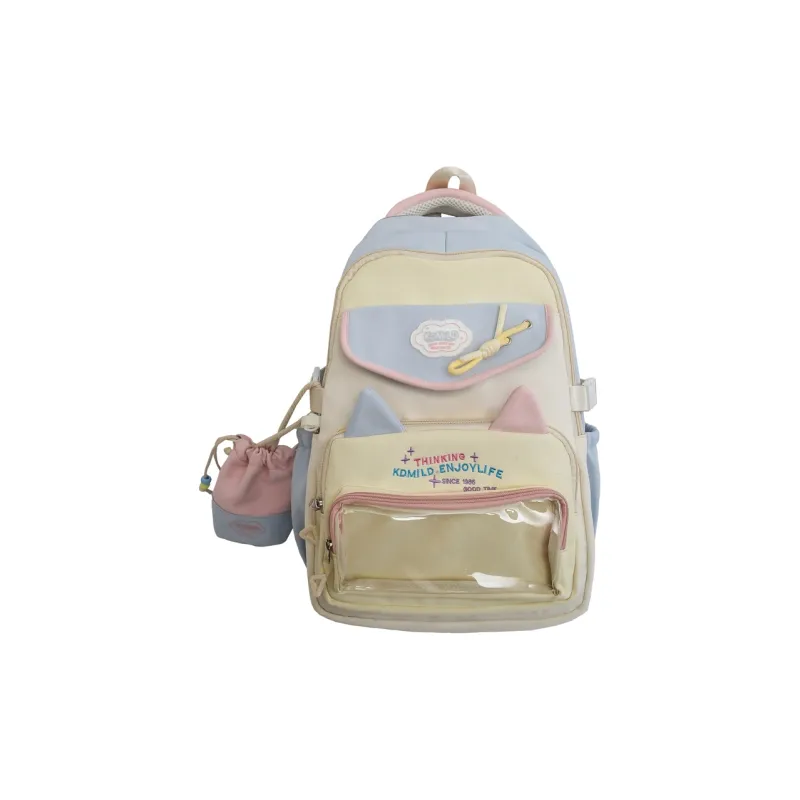 BRABOSTON Nylon With PVC Backpack Unisex Black/Blue Yellow/Yellow Green/Yellow Purple-2