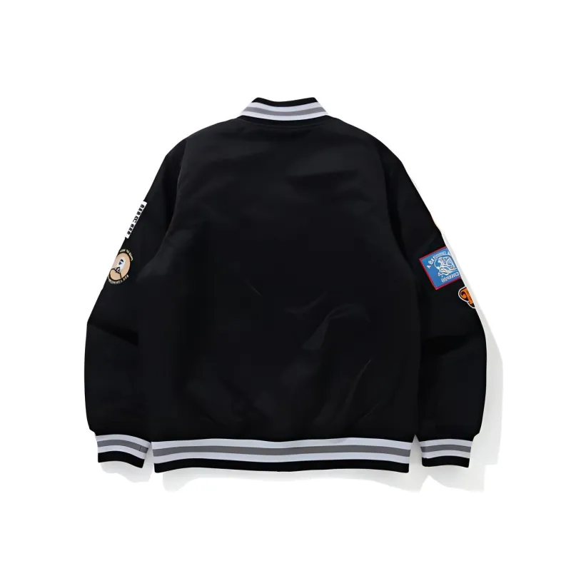 Bape Archive Patch Puffer Nylon Varsity Jacket-1