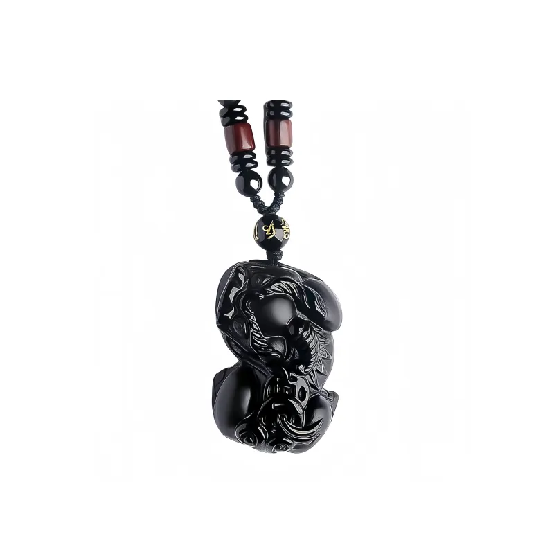 Lingxiang Yurun Obsidian Accessory, Zodiac Year Necklace Unisex-18
