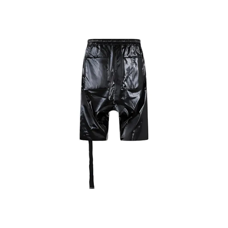 Rick Owens DRKSHDW Glossy-finish Drop-crotch Trousers-1