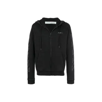 OFF WHITE 3D Marker Diag Zip Up Hoodie