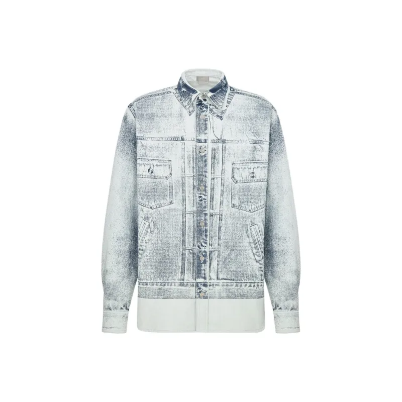 DIOR Shirts Men Blue-0