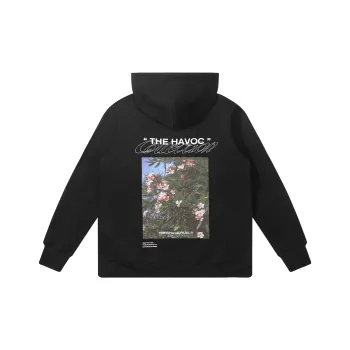 HARSH AND CRUEL Vintage Photography Floral Print Loose Fit Casual Hoodie Unisex