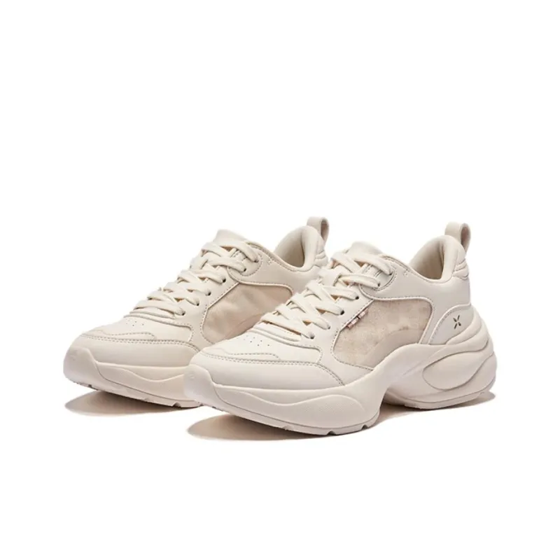 Erke Abrasion Resistant Breathable Low Top Casual Shoes Women's Eggnog Gray-2