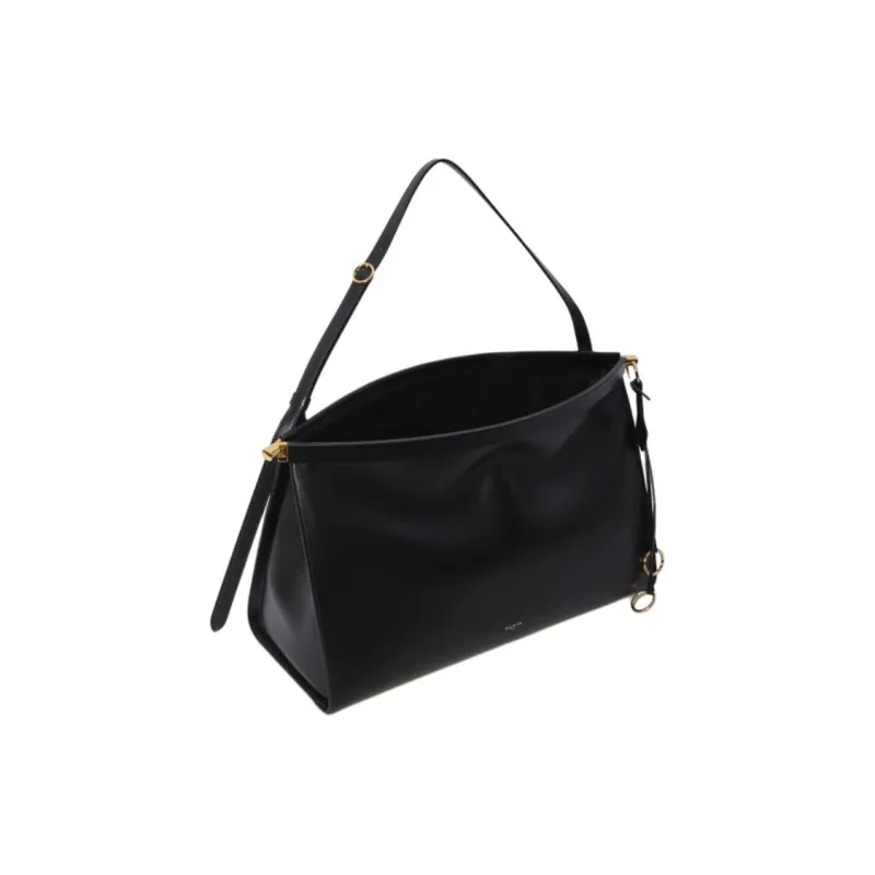 Alaia Calfskin Handbag Large Size Unisex Black-3