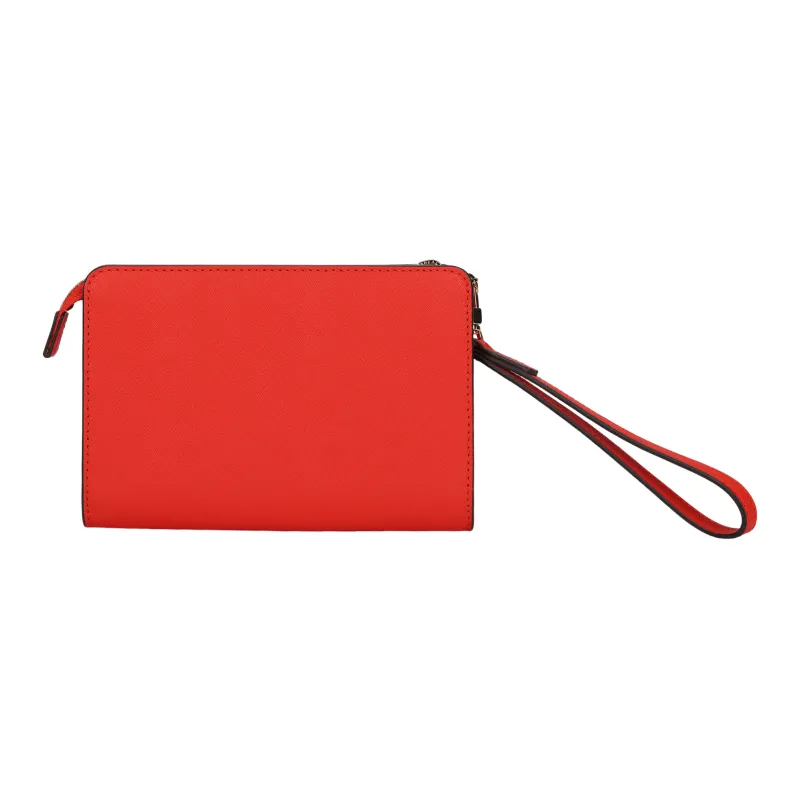 TORY BURCH Leather Wallet Clutch Women's Red-2