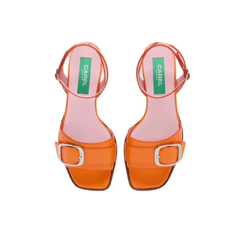 Carel Francoise One Strap Sandals Women's Orange-3