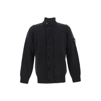 STONE ISLAND Logo patch Button up Cardigan