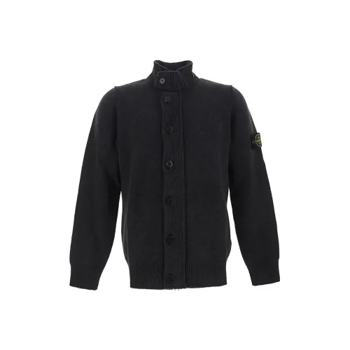 STONE ISLAND Logo patch Button up Cardigan