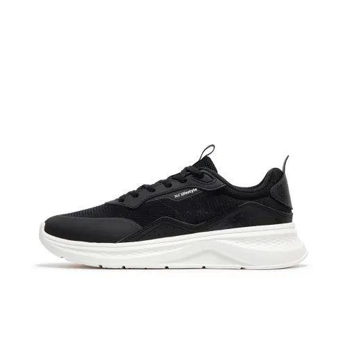 361° Anti Slip Wear Resistant Low Top Running Shoes Men's Black White