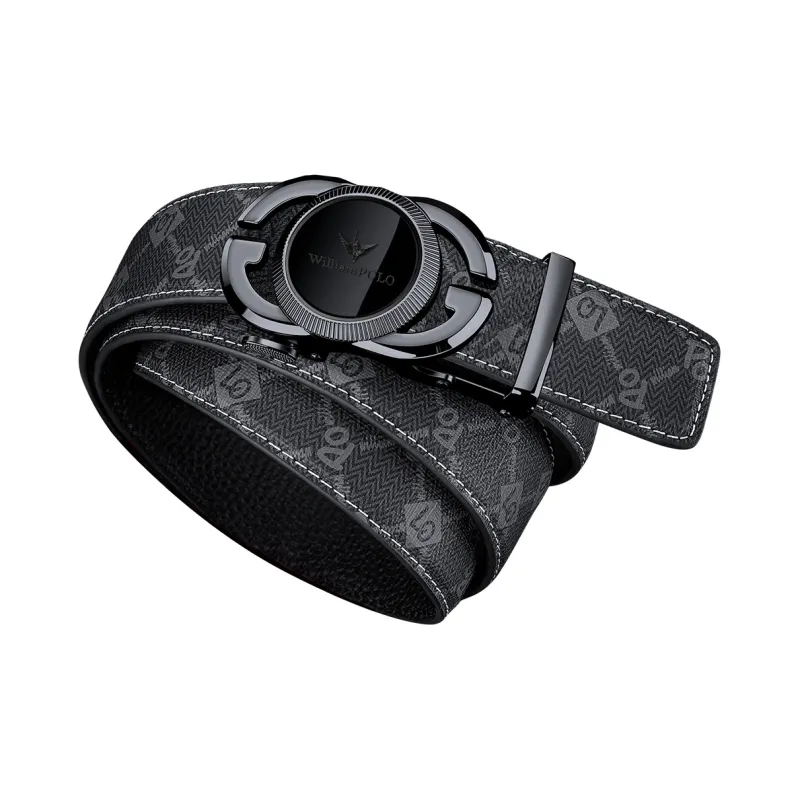 WilliamPOLO PVC/Cow Leather Belts Men's Multiple Colors 3.5cm Width-2