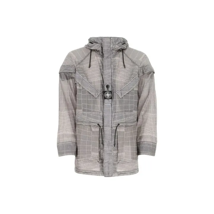 STONE ISLAND Reflective Grid Drawstring Jacket-0