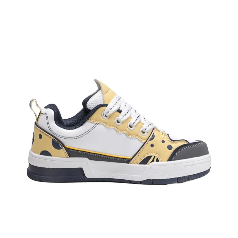 JEANSWEST Cheese Patchwork Trendy Slip Resistant, Abrasion Resistant, Breathable Low Top Skateboard Shoes Men's-11