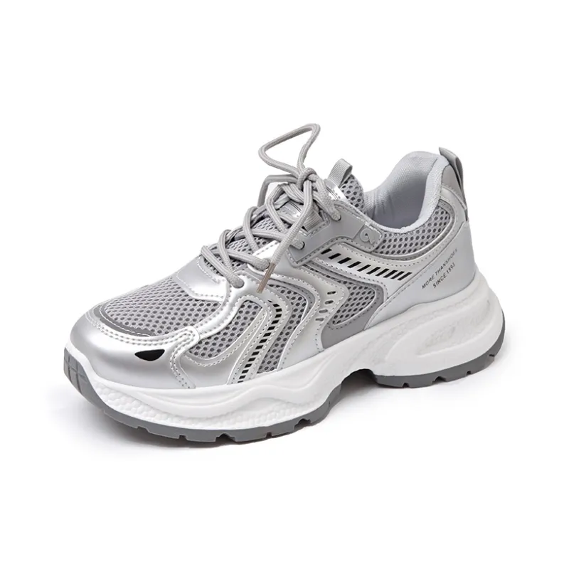 BINGO DUCK Cushioning Slip Resistant Height Increasing Lightweight Breathable Low Top Chunky Sneakers Women's-12