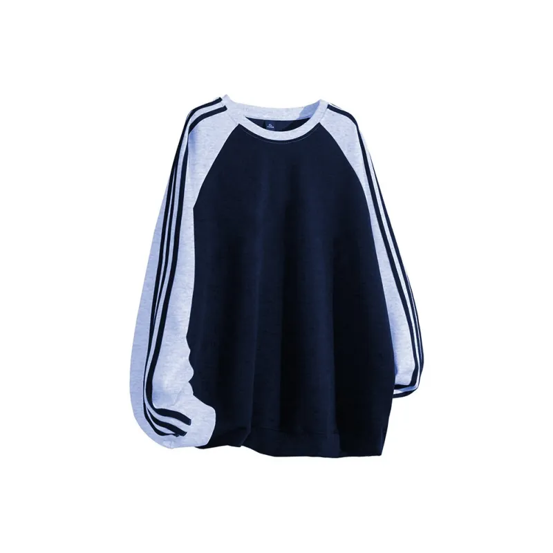 WKOOG Sweatshirt Unisex Navy Blue & Purple Sleeves-1