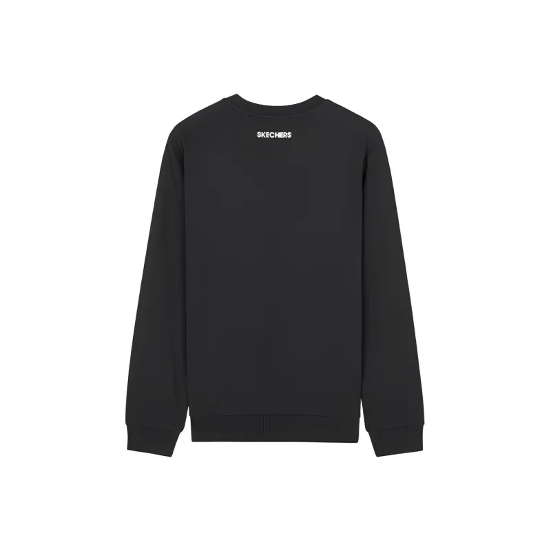 Skechers Crew Neck Fitted Long Sleeved Sweatshirt Unisex Carbon Black-1
