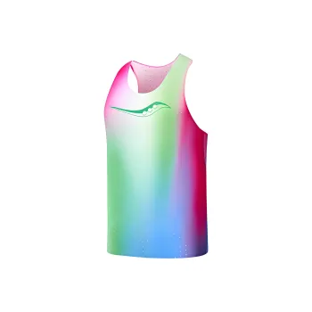 Saucony Tank Tops Men's Dazzling Color Green Pink Color Set