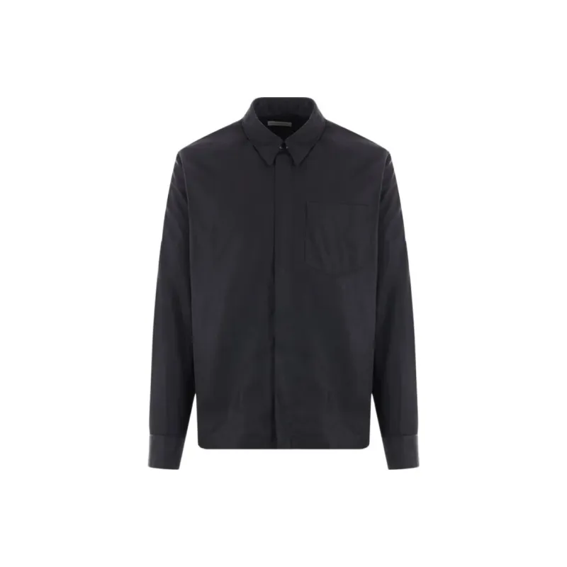 DRIES VAN NOTEN Wool Herringbone Boxy Shirt Blazer-0
