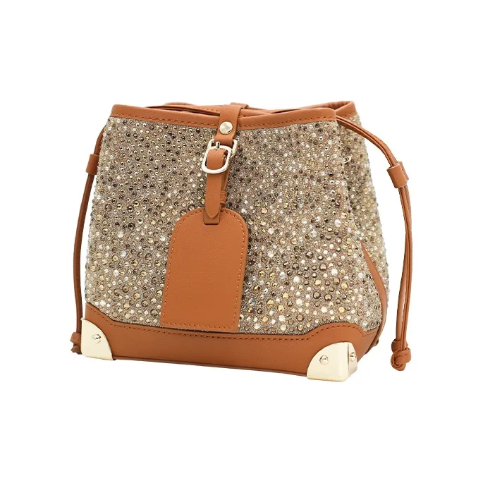 URANOLITH Cow Split Leather Bucket Bags Crossbody Bag, Shoulder Bag Women's Amber Yellow-1