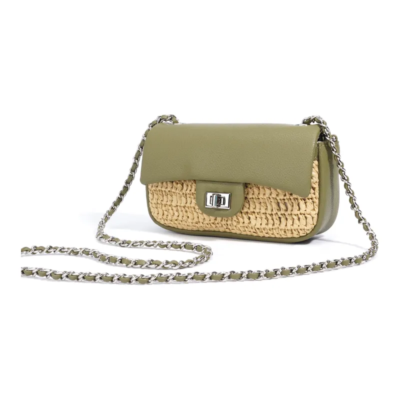 COURONNE PP Grass Composite Cow Leather Crossbody Handbag Women's Multicolor-1