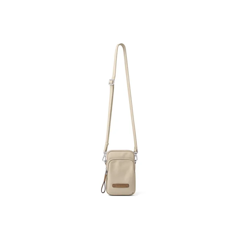 LEFF Fabric Crossbody One Shoulder Cell Phone Pouch Trumpets Women's Milk Tea Apricot, Lilac, Elephant Gray-0