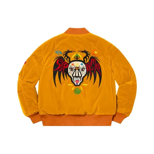 Supreme Clayton Patterson Skulls Embroidered Velvet MA 1