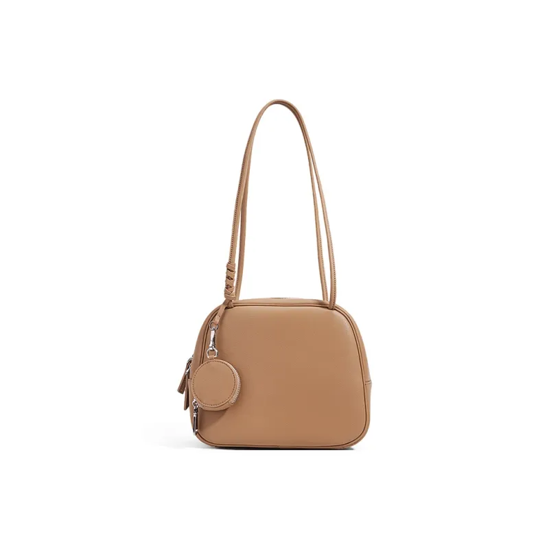 CLEVER& KETCH Cow Leather Shoulder Bag Women's Coffee/Light Blue/Apricot/Matcha Green/Caramel-9