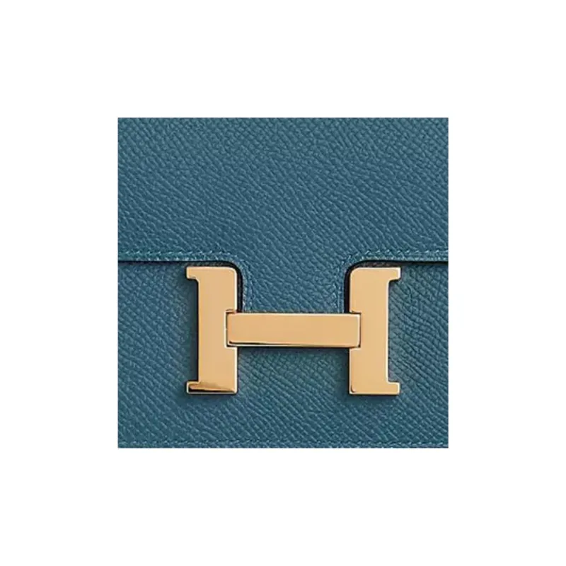 HERMES Constance Slim Epsom Leather Wallet Women's 7A Bleu Thalassa Sea Blue-3