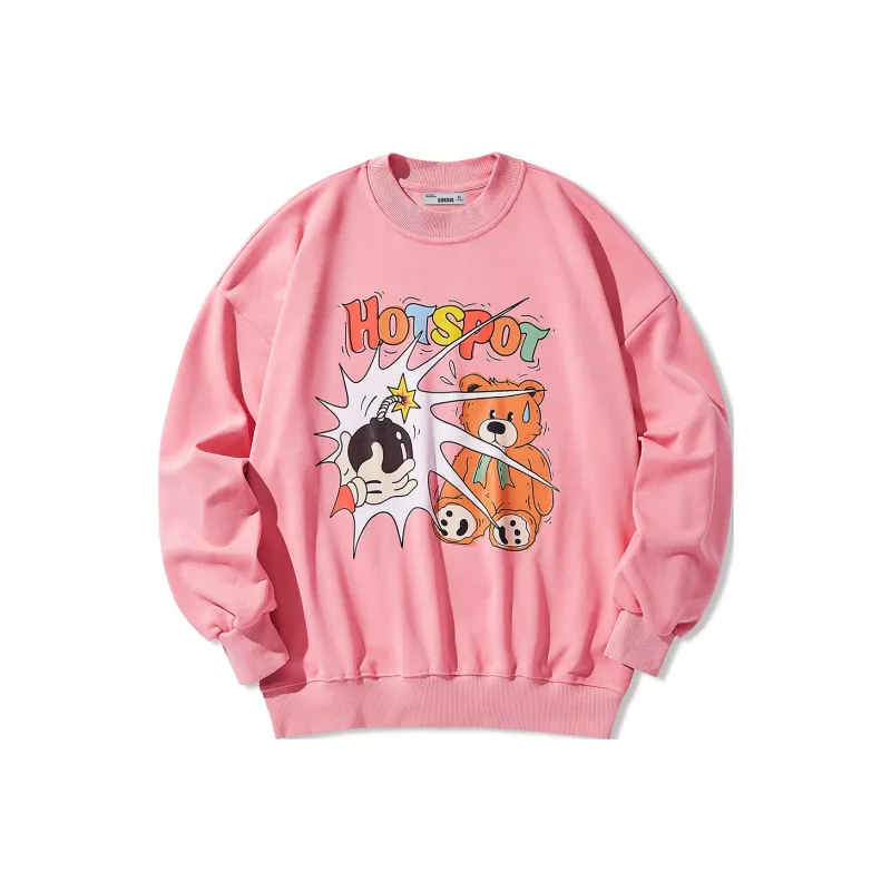 GUKUUL Bear Letter Print Pullover Sweatshirt Unisex-3