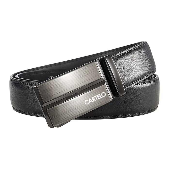 CARTELO Cow Split Leather Belts Men's Width 3.5CM-1