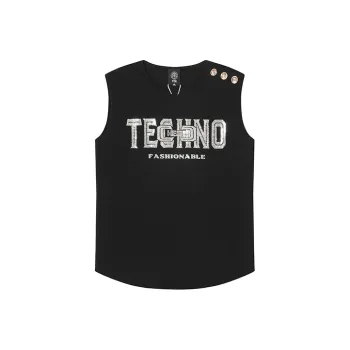 TCH Tank Tops Unisex Black With Silver Logo