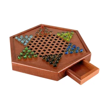 Lezhi By Me Solid Wood China Drawer Glass Bead Number Hexagon Board Games