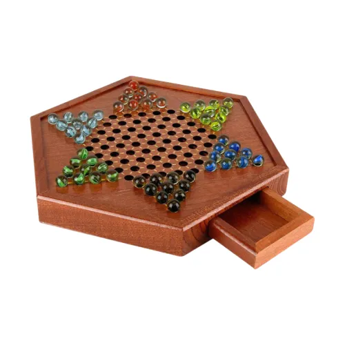 Lezhi By Me Solid Wood China Drawer Glass Bead Number Hexagon Board Games