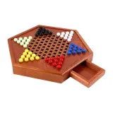 Hexagonal Wooden Chinese Checkers Drawer (Acrylic Balls)