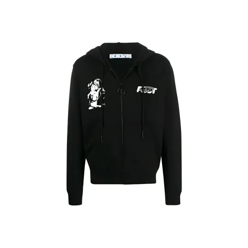 OFF WHITE Slim Fit Kiss 21 Full Zip Hoodie