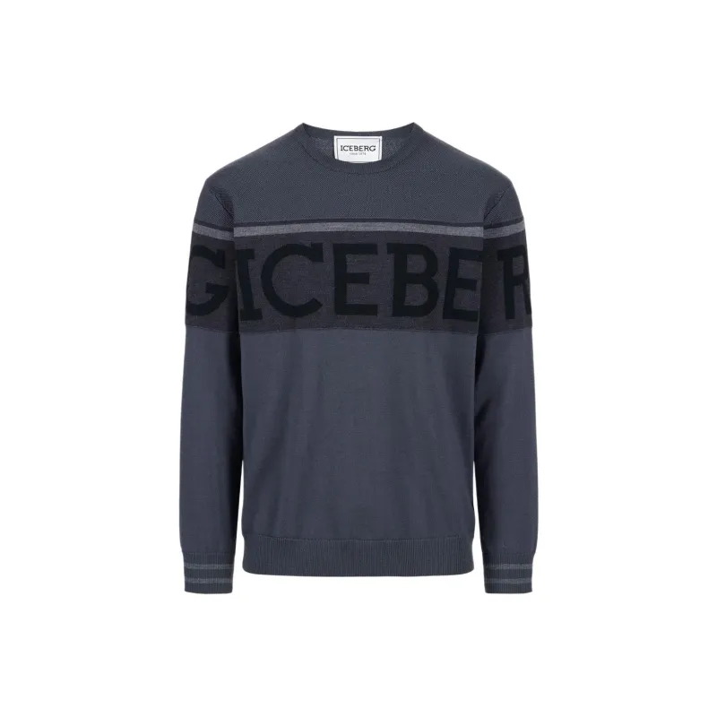 Iceberg Jacquard-logo Wool Sweater-0