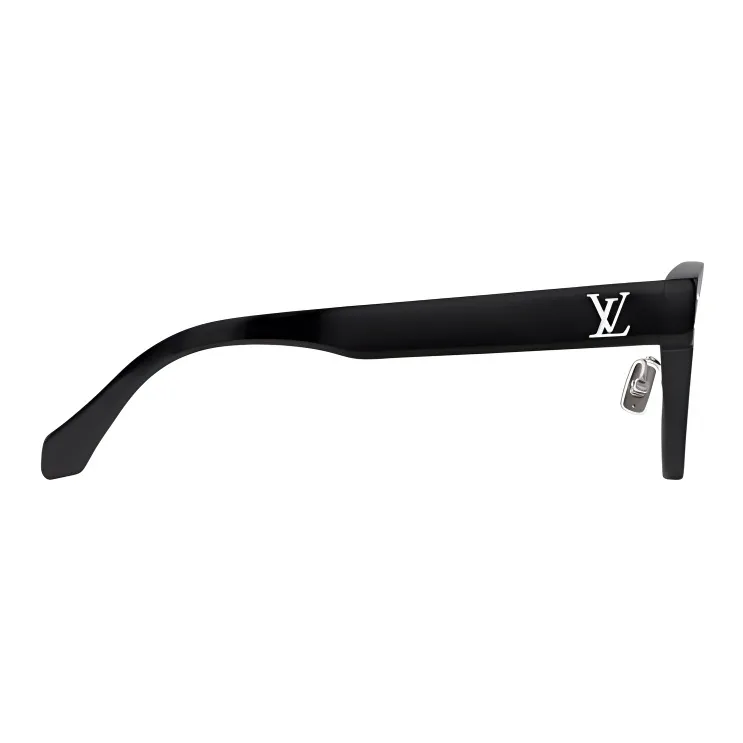 LOUIS VUITTON Acetate Metal Parts Round Sunglasses Men's Black-2