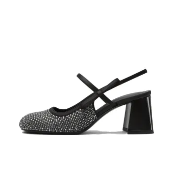 CHARLES&KEITH Small Ck One Strap Sandals 6.7cm Women's BLACK TEXTURED Black Textured
