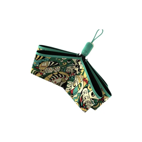 SMITH CHU Super Light Fully Automatic Three Foldable Trendy Graffiti Vinyl Sun Protection Umbrella With UV Protection
