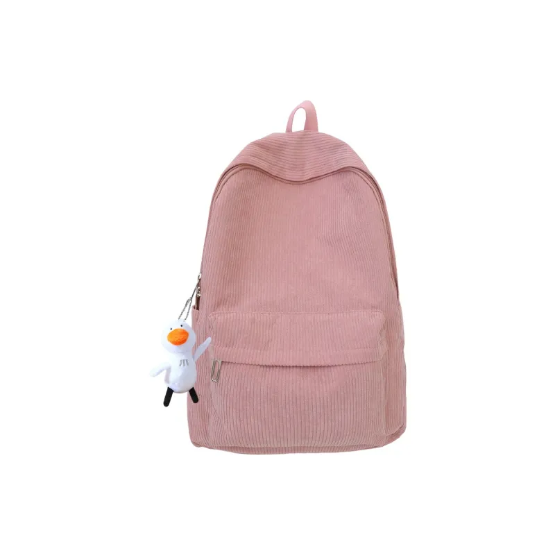 OURFUN Corduroy Backpack Regular Women's White/Black/Pink/Red/Khaki/Green/Blue-8