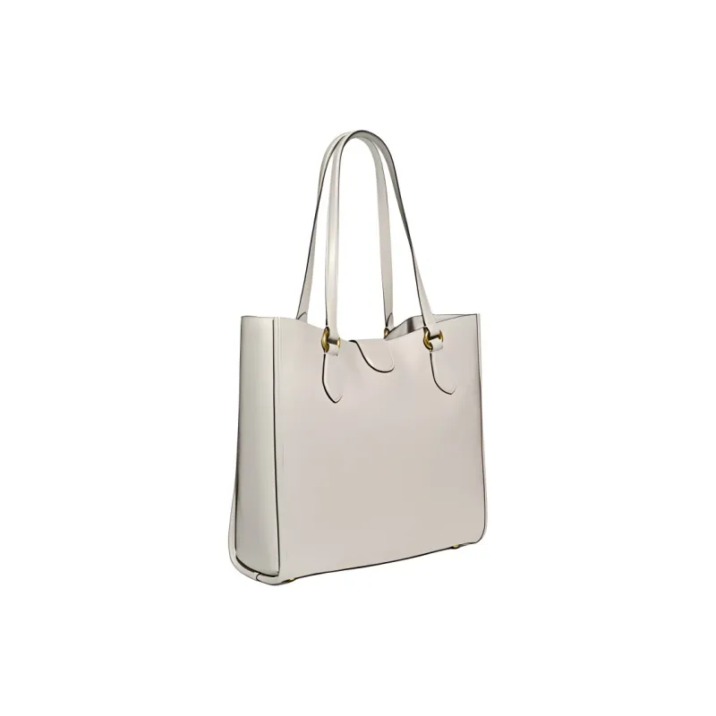 COACH Theo Tote Smooth Leather Tote Bag, Shopping Bag, Handbag, Shoulder Bag Regular Women's Chalk White-1