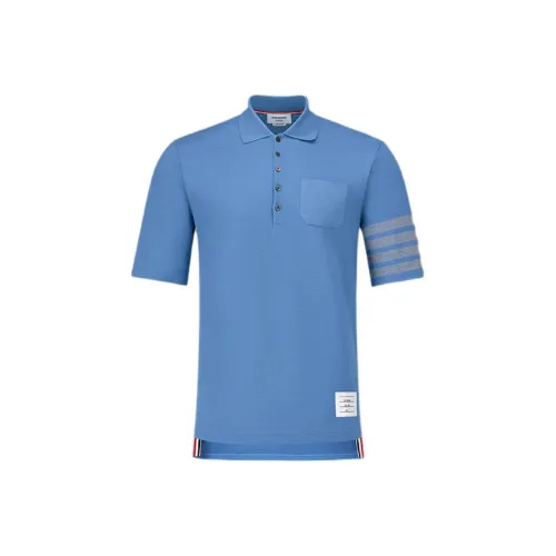 THOM BROWNE 4 Bar Cotton Piqué Polo Shirt