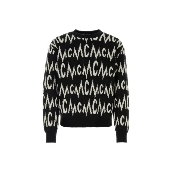 MCM Logo Intarsia Knitted Crewneck Jumper