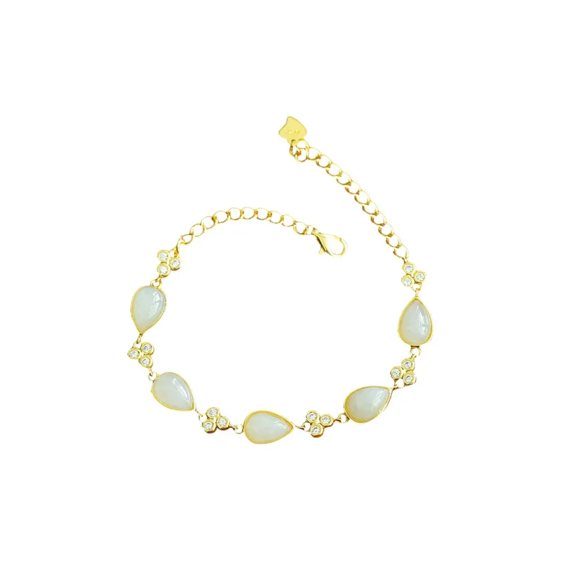 Jade Ink Love Hetian Jade Bracelets White Jade Women's-0
