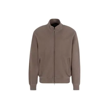 EMPORIO ARMANI Asv Travel Essentials Full zip Sweatshirt In Waffle Jersey